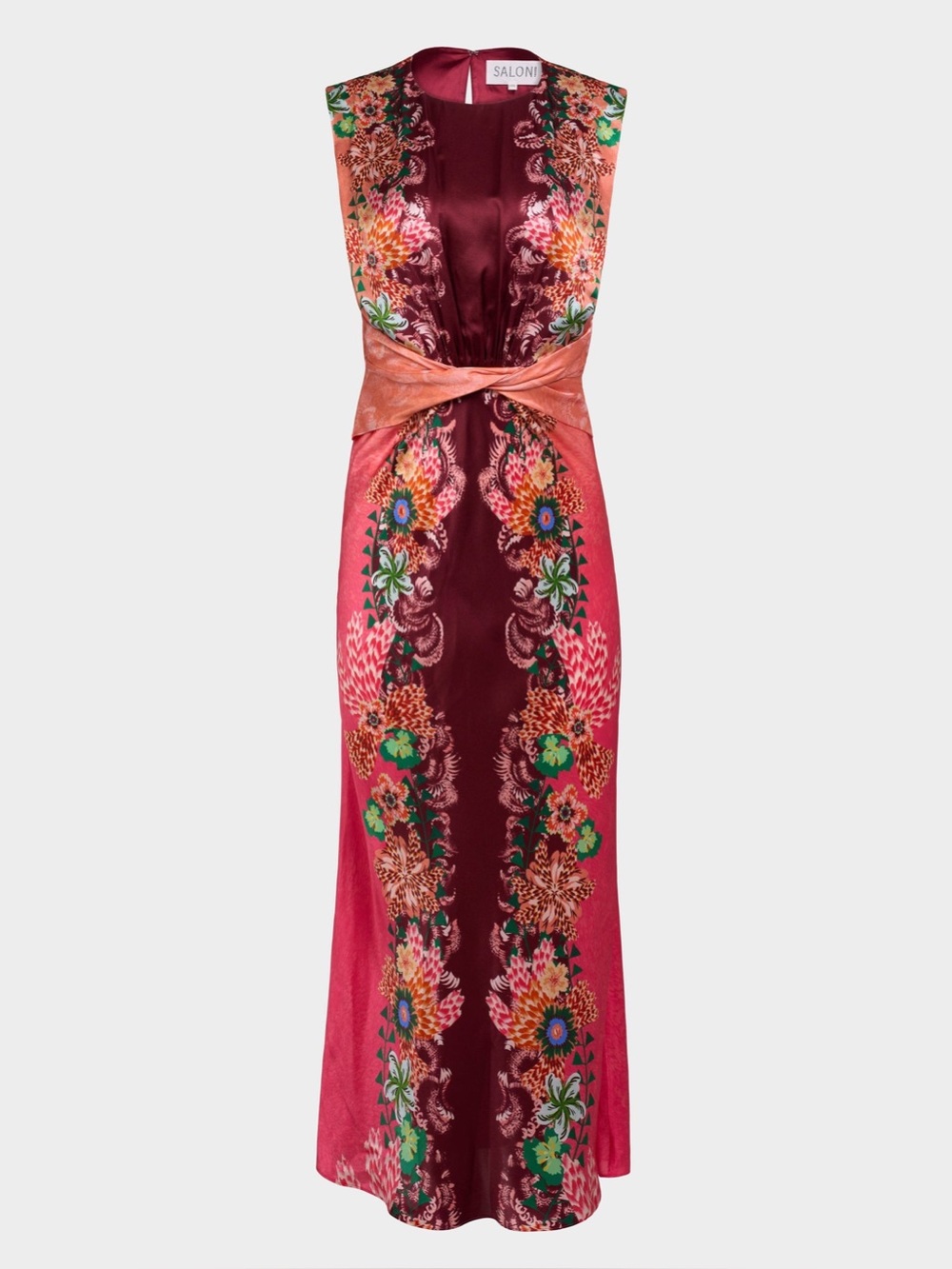 New Saloni Gewn Dress In Fiori Border Size M